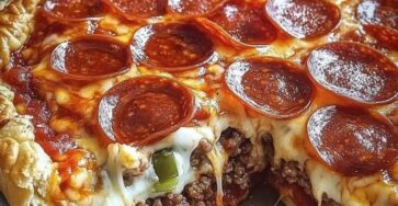 Deep Hamburger Sausage & Pepperoni Pie